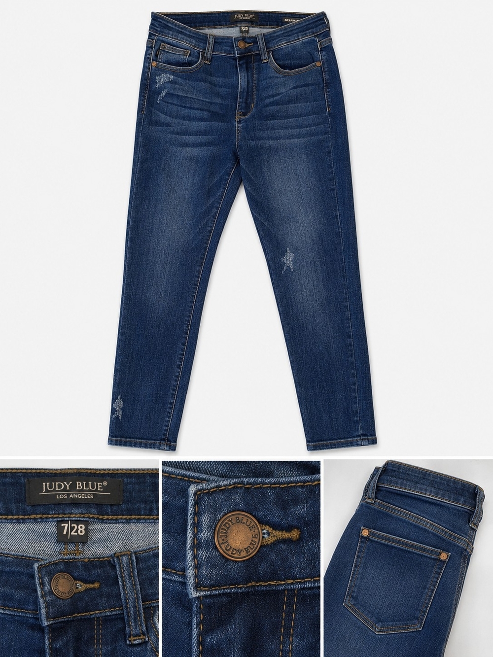 Judy Blue Indigo Ankle Crop Slim Jeans